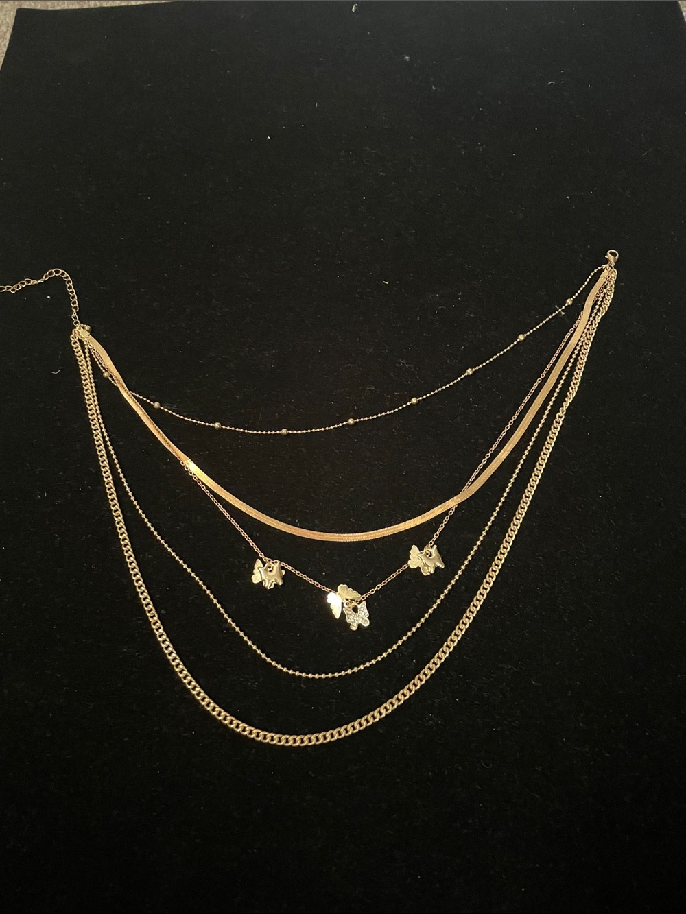 Layered Gold Butterfly Necklace - Women Jewelry